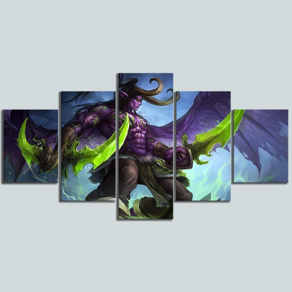 Illidan Stormrage 5 World of Warcraft Gaming Canvas Wall Art