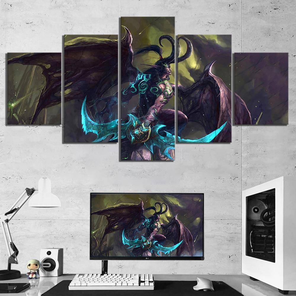 Illidan Stormrage World of Warcraft Gaming Canvas Wall Art