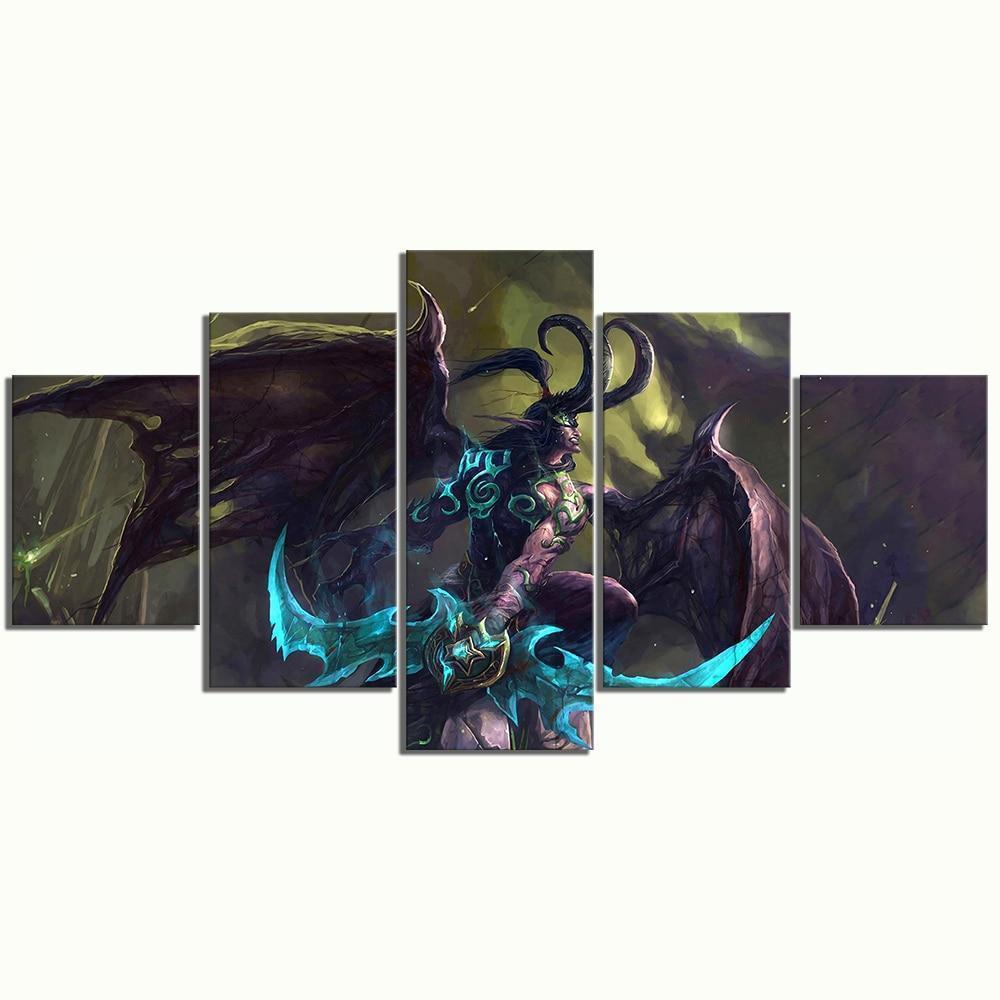 Illidan Stormrage World of Warcraft Gaming Canvas Wall Art