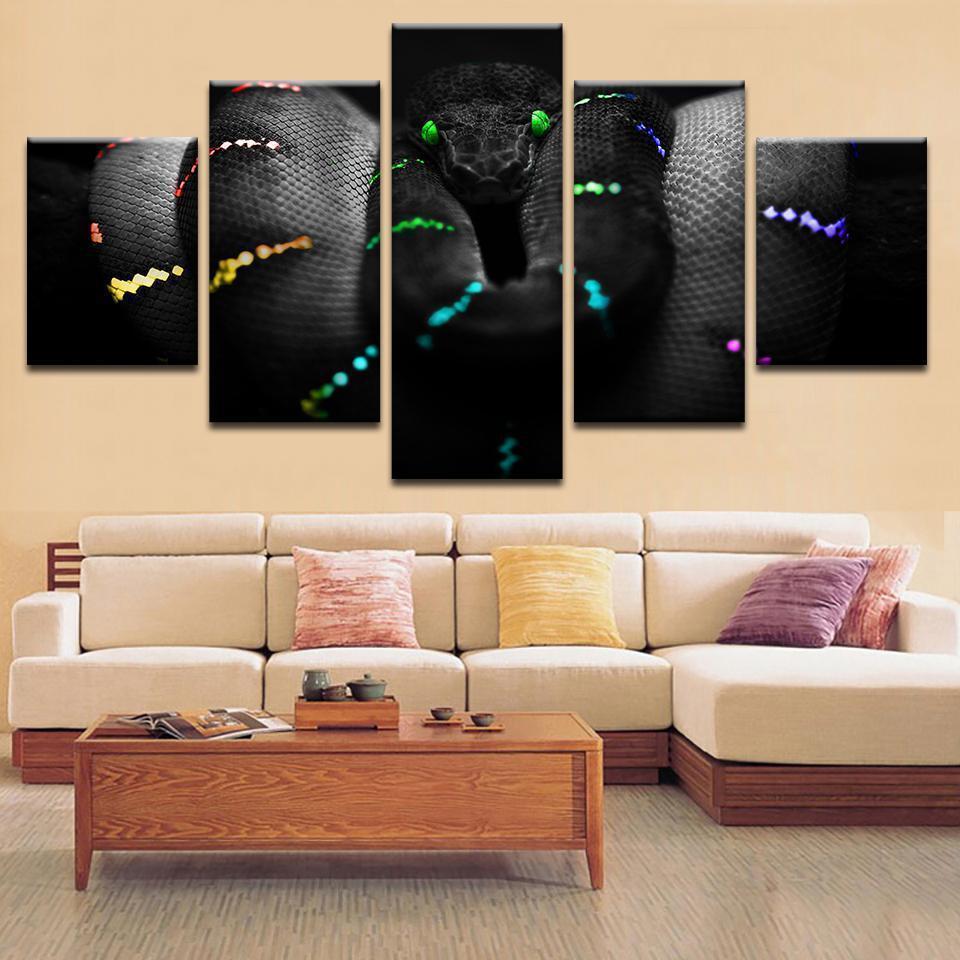 Illuminated Snake Animal Canvas Wall Art