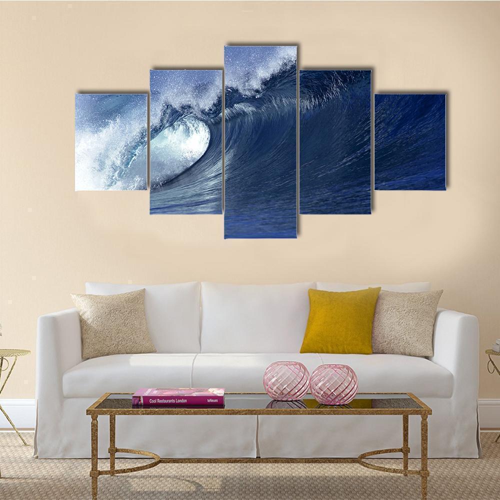 Image Of Wave In Ocean Nature Canvas Wall Art