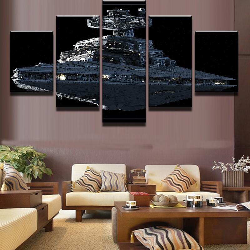 Imperial Battleship Star Destroyer Star Wars Movie Canvas Wall Art