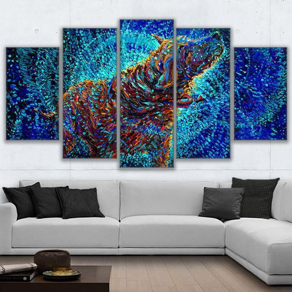Impressionist Dog Shake Abstract Animal Canvas Wall Art