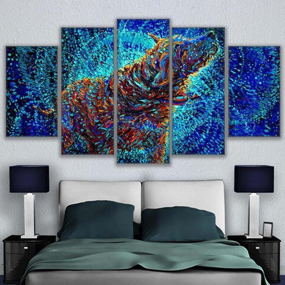 Impressionist Dog Shake Abstract Animal Canvas Wall Art
