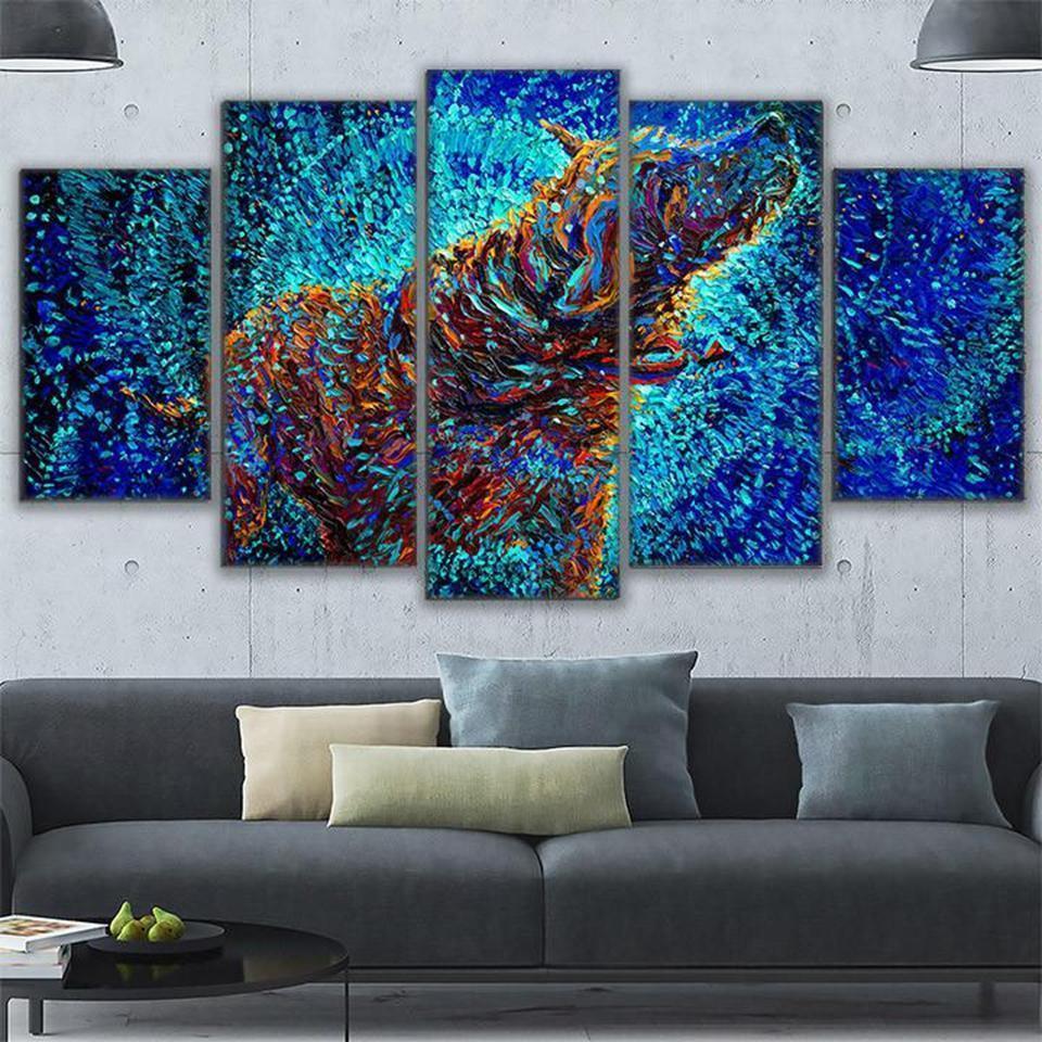 Impressionist Dog Shake Abstract Animal Canvas Wall Art