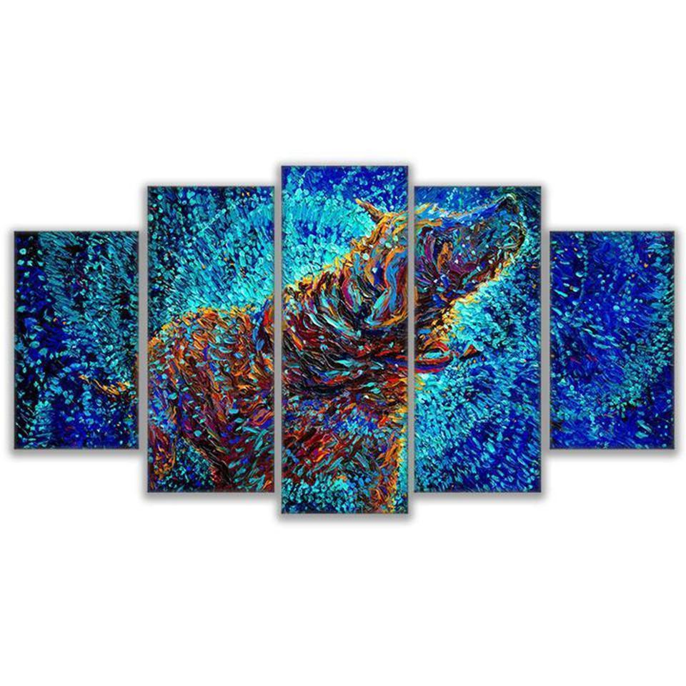 Impressionist Dog Shake Abstract Animal Canvas Wall Art
