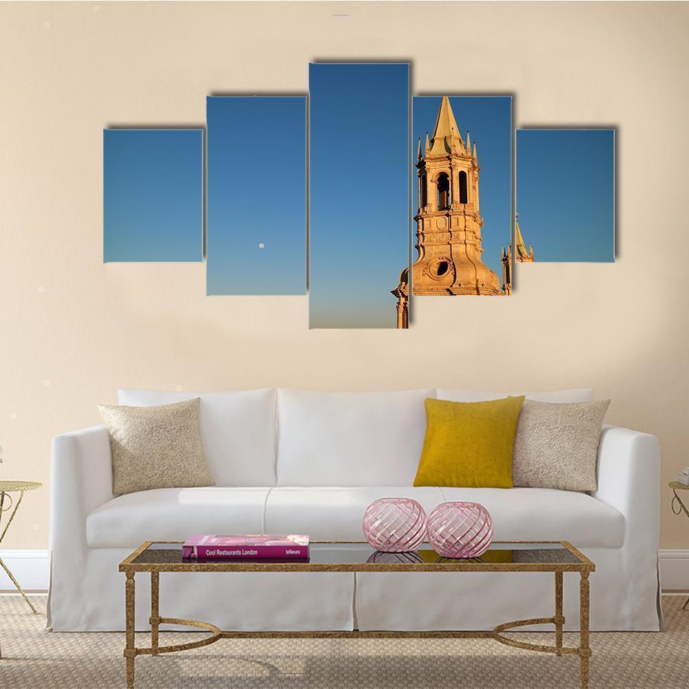 Impressive Bell Tower Of Basilica Cathedral Nature Canvas Wall Art