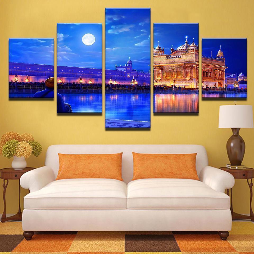 Indian Golden Temple Nature Canvas Wall Art