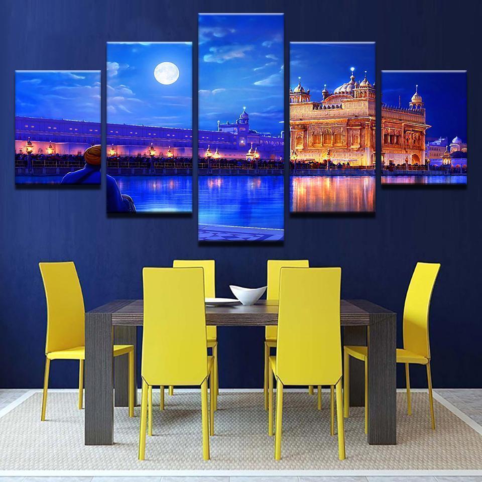 Indian Golden Temple Nature Canvas Wall Art