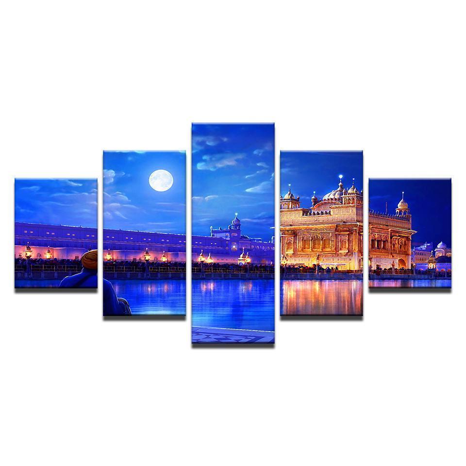 Indian Golden Temple Nature Canvas Wall Art
