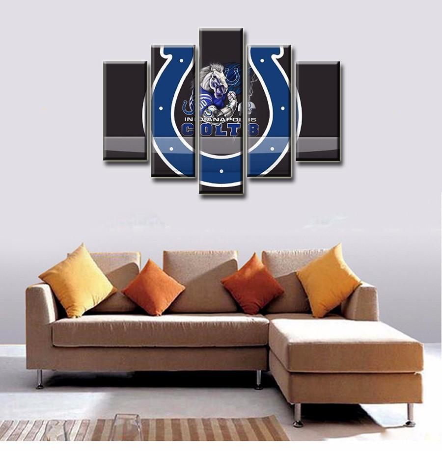 Indianapolis Colts Logo Poster 1  Football Canvas Wall Art