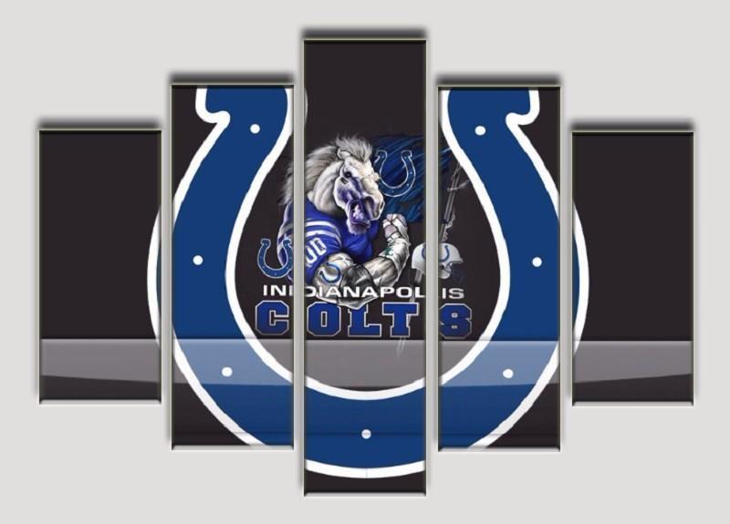 Indianapolis Colts Logo Poster 1  Football Canvas Wall Art