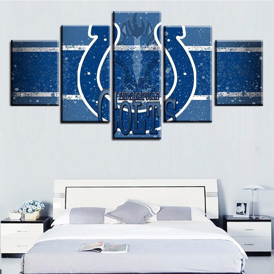 Indianapolis Colts Logo Poster  Football Canvas Wall Art