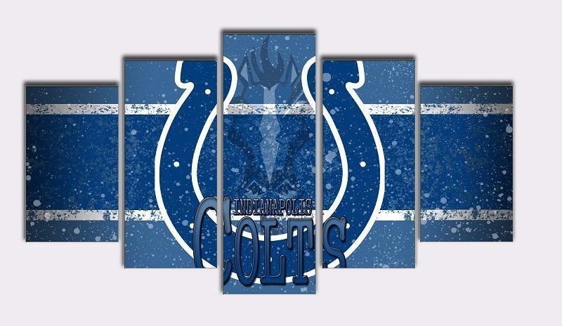 Indianapolis Colts Logo Poster  Football Canvas Wall Art