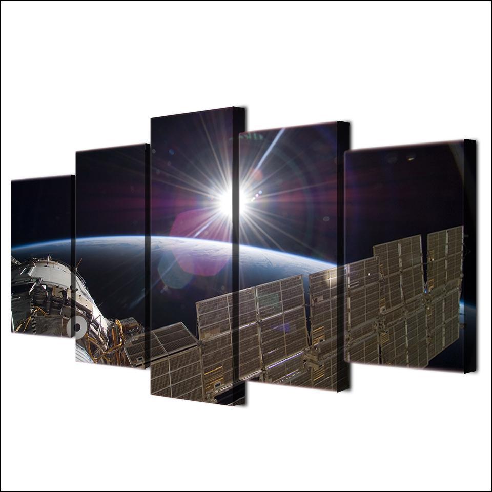 International Space Station Space Universe Canvas Wall Art