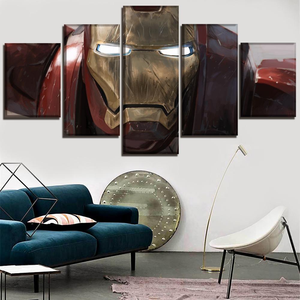 Iron Man Face Marvel Canvas Wall Art