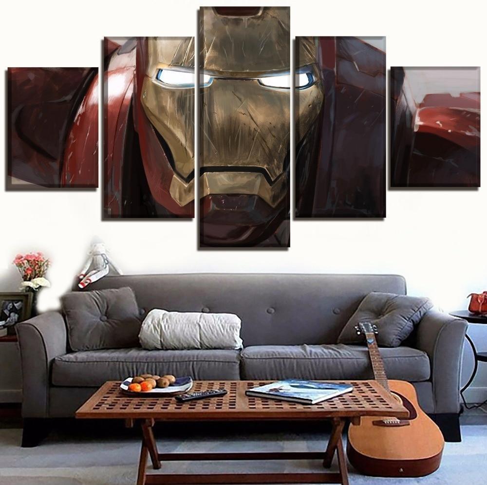 Iron Man Face Marvel Canvas Wall Art