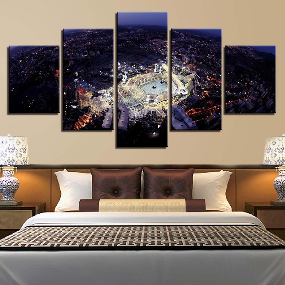 Islamic Muslim Mosque Masjid Al Haram Nature Canvas Wall Art