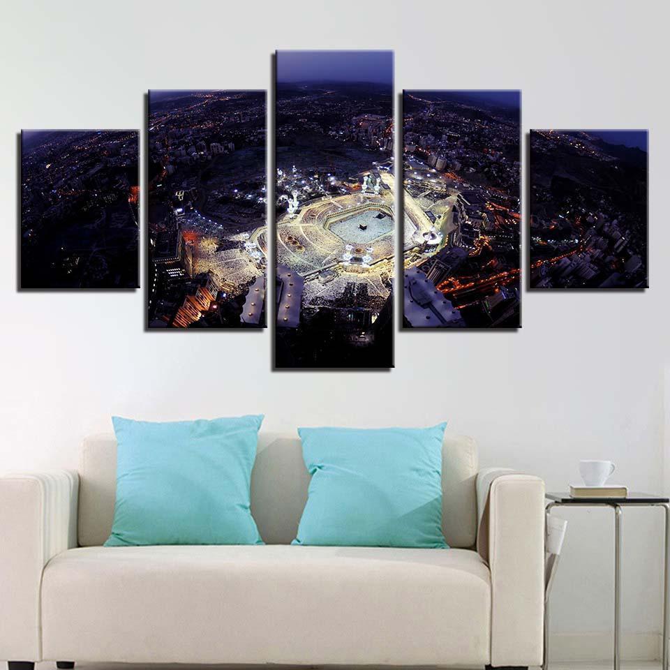 Islamic Muslim Mosque Masjid Al Haram Nature Canvas Wall Art