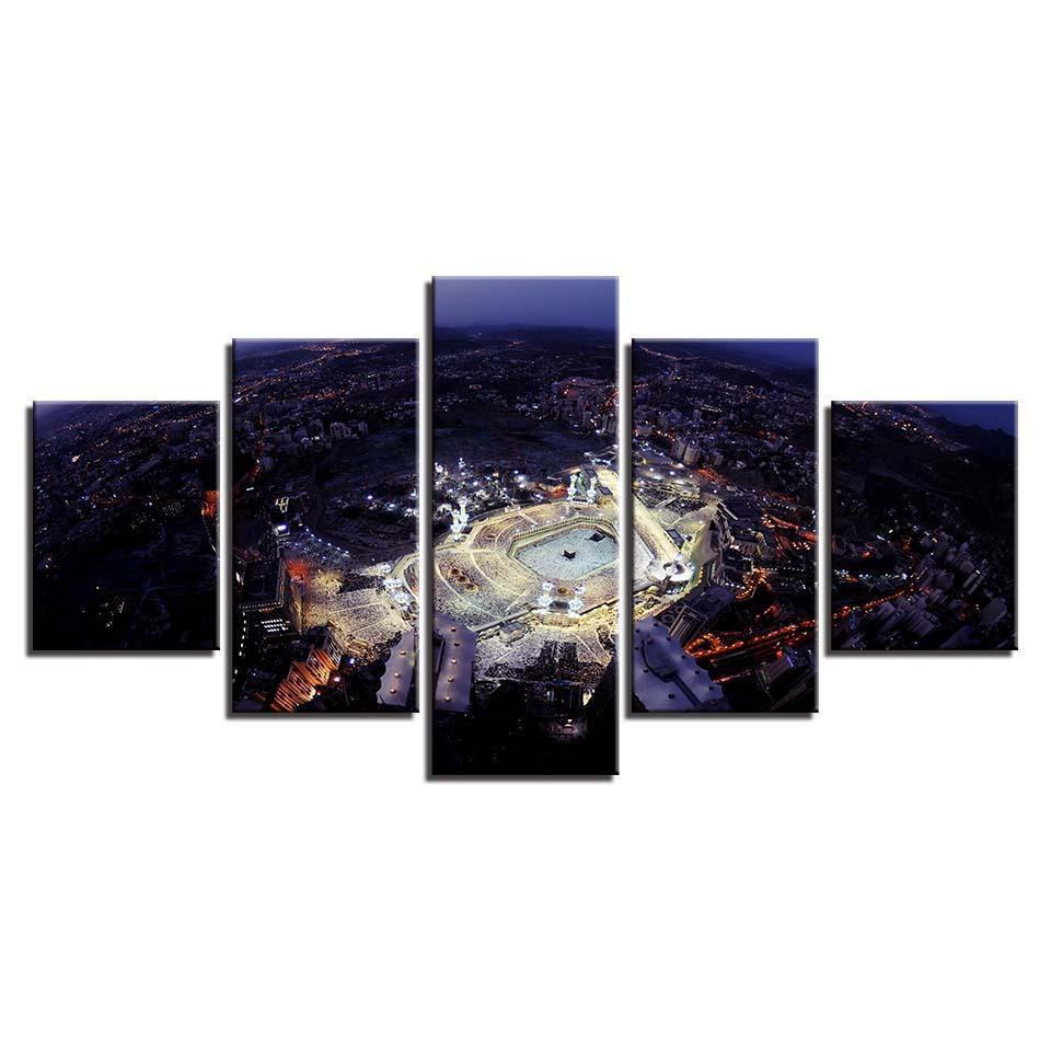 Islamic Muslim Mosque Masjid Al Haram Nature Canvas Wall Art