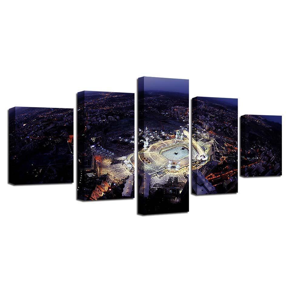 Islamic Muslim Mosque Masjid Al Haram Nature Canvas Wall Art