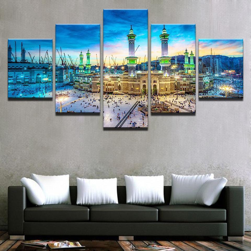 Islamic Muslim Mosque Nightscape 1 Nature Canvas Wall Art