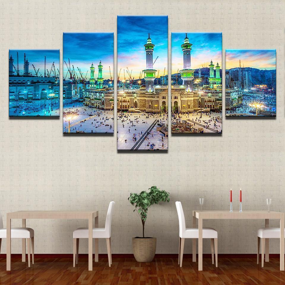 Islamic Muslim Mosque Nightscape Nature Canvas Wall Art