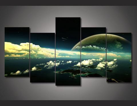 Islands And Clouds Nature Canvas Wall Art