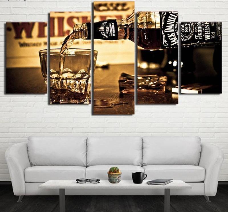Jack Daniels Whiskey Wine Canvas Wall Art