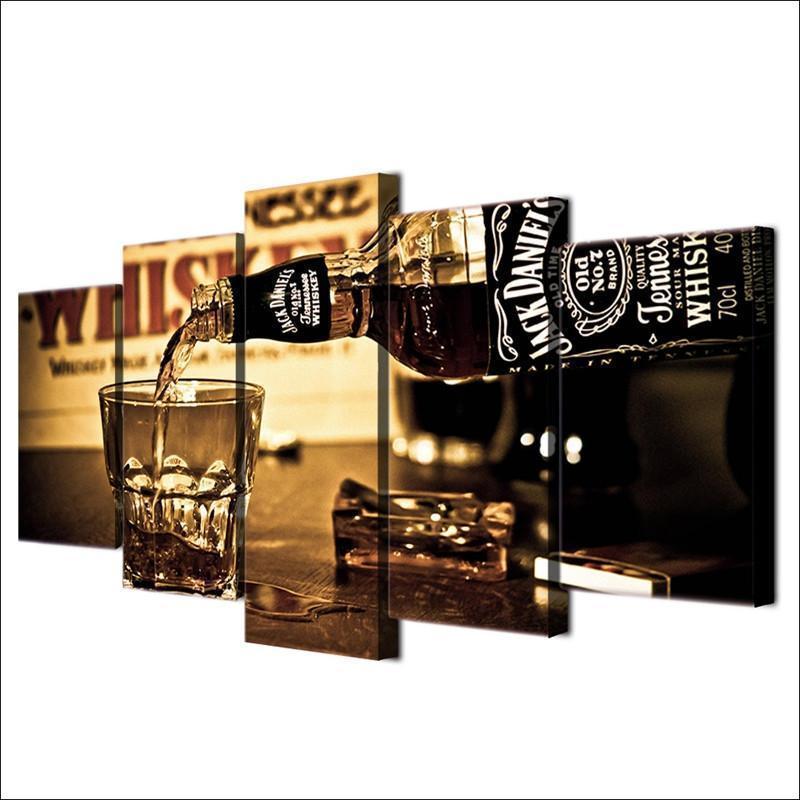 Jack Daniels Whiskey Wine Canvas Wall Art