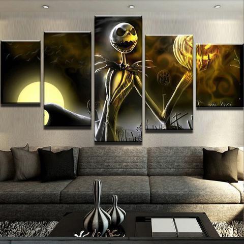 Jack Skellington Cartoon Canvas Wall Art