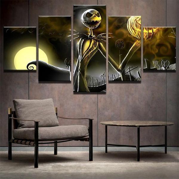 Jack Skellington Hallowmas Cartoon Canvas Wall Art