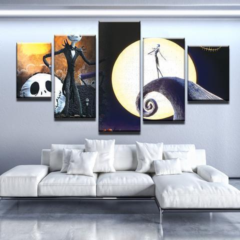 Jack Skellington Nightmare Cartoon Canvas Wall Art