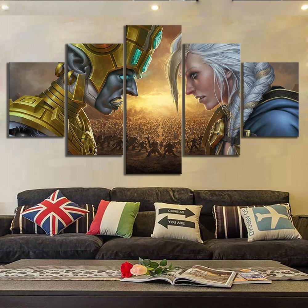 Jaina vs Talanji - Battle for Azeroth World of Warcraft Gaming Canvas Wall Art