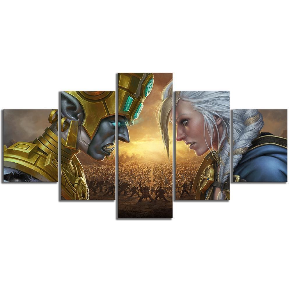 Jaina vs Talanji - Battle for Azeroth World of Warcraft Gaming Canvas Wall Art