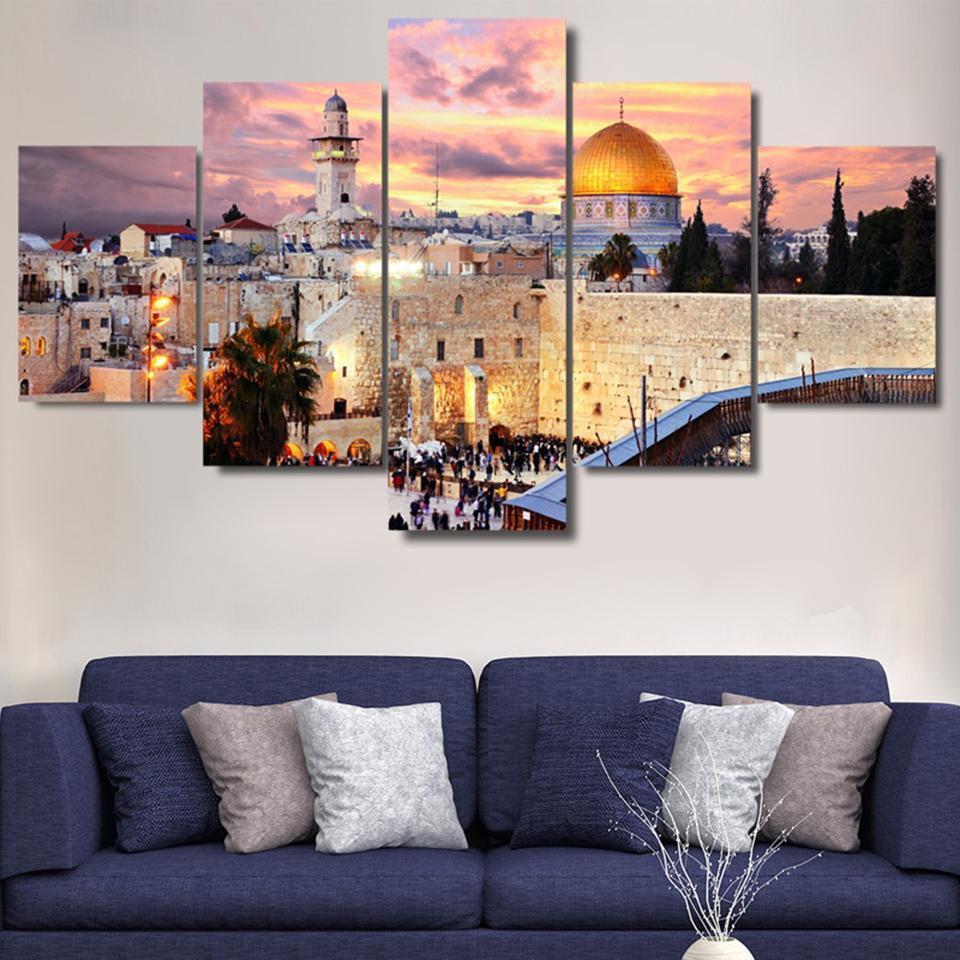 Jerusalem Building Landscape Nature Canvas Wall Art