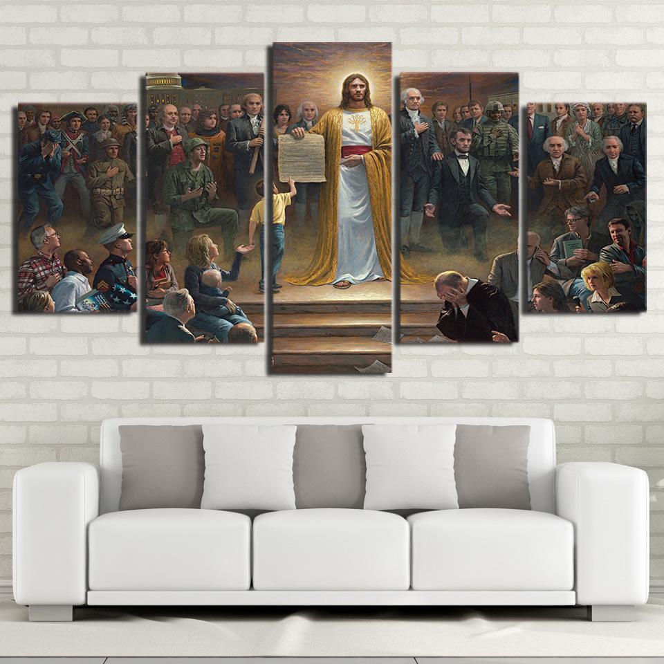 Jesus Christ Returns To Earth Religion Canvas Wall Art