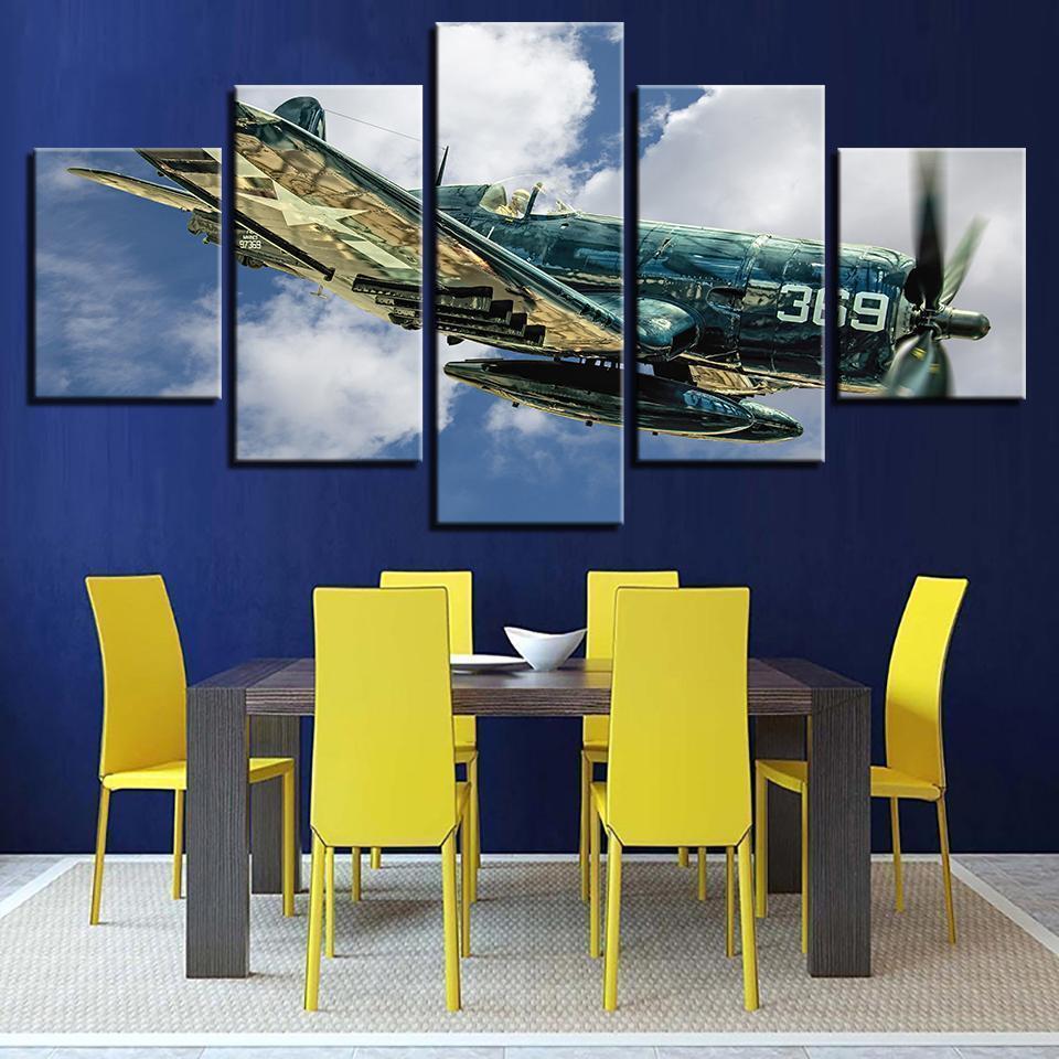 Jet Aircraft Vought F4U-4 Airplane Canvas Wall Art