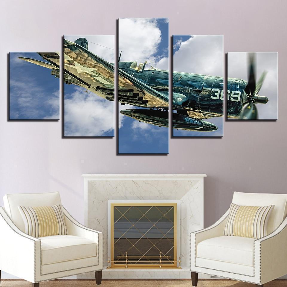 Jet Aircraft Vought F4U-4 Airplane Canvas Wall Art