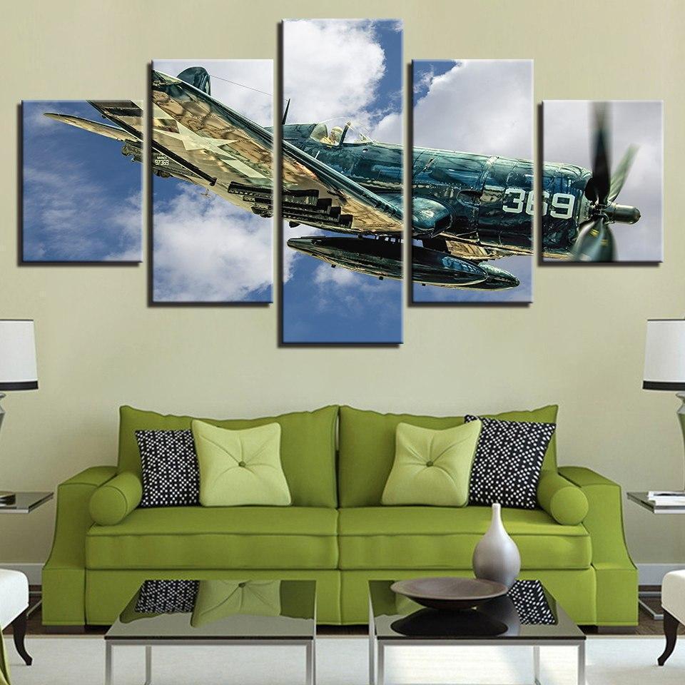 Jet Aircraft Vought F4U-4 Airplane Canvas Wall Art