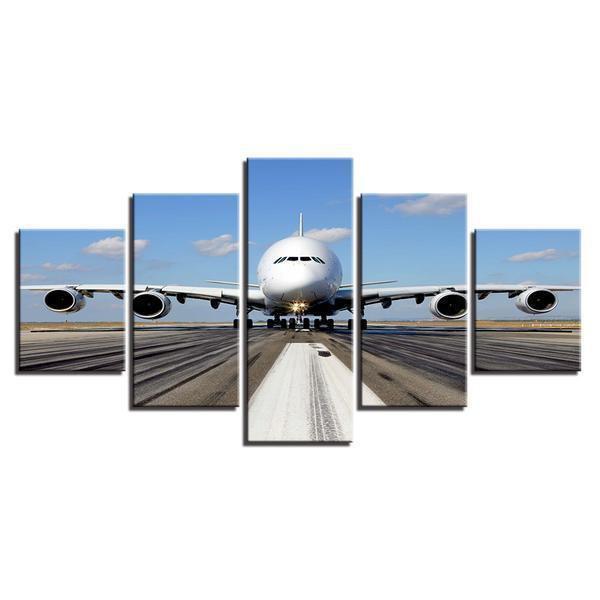 Jet Airplane Takeoff Runway Pilot Airplane Canvas Wall Art