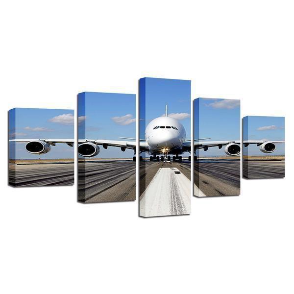Jet Airplane Takeoff Runway Pilot Airplane Canvas Wall Art