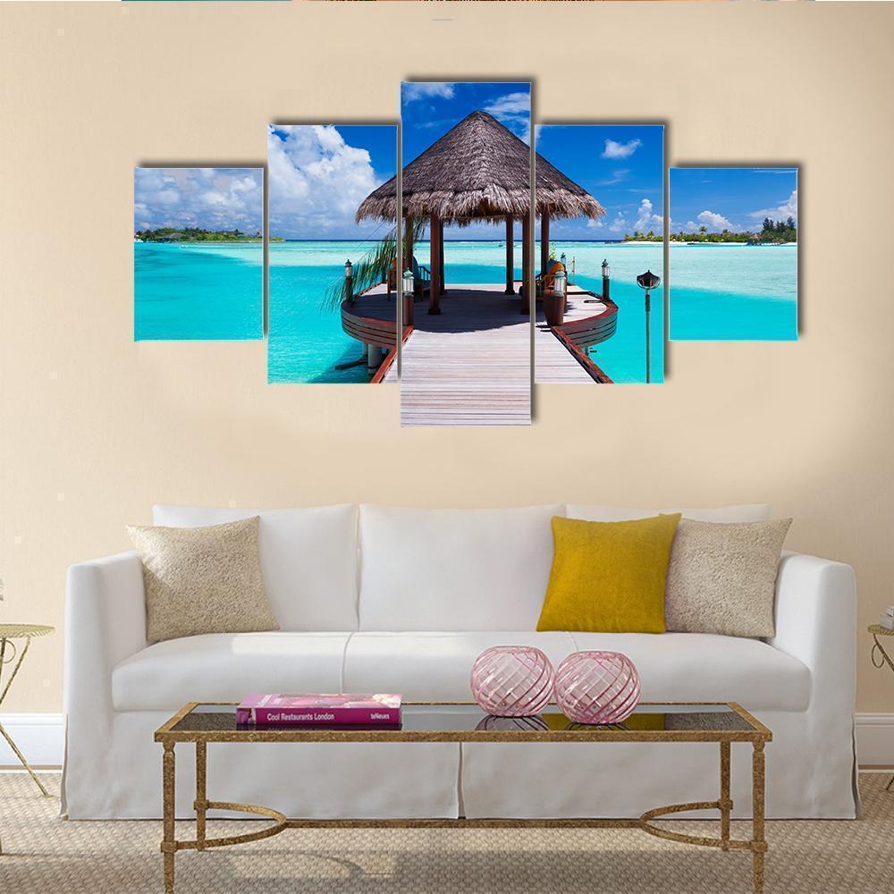 Jetty With Amazing Ocean View Nature Canvas Wall Art