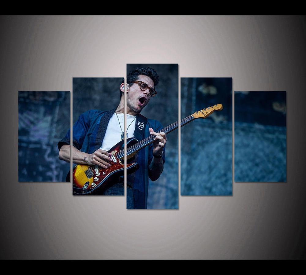 John Mayer Playing Guitar Celebrity Canvas Wall Art