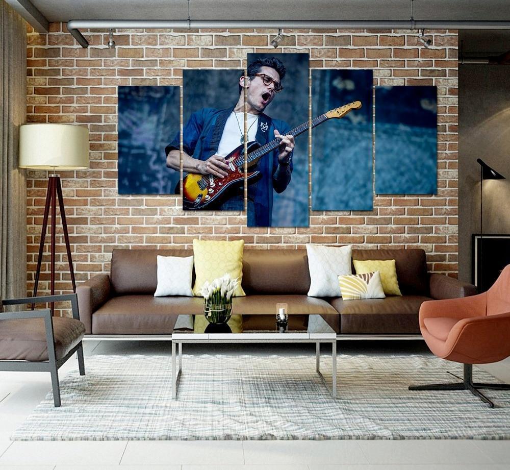 John Mayer Playing Guitar Celebrity Canvas Wall Art