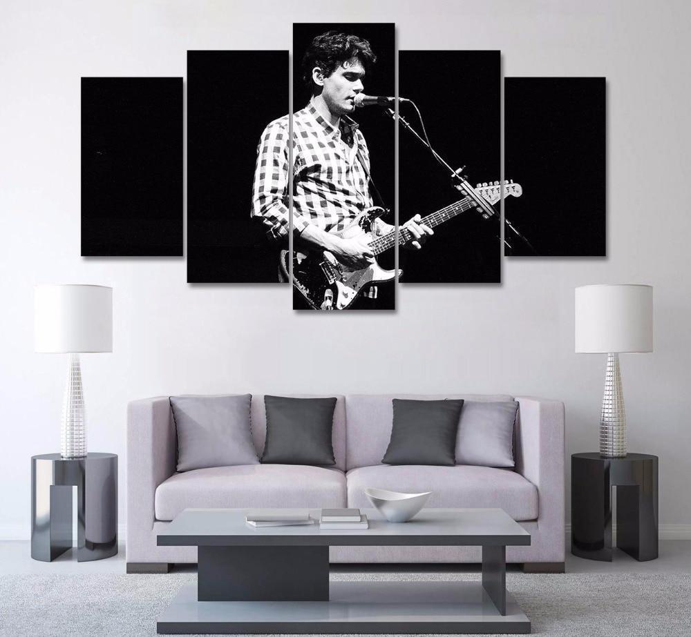 John Mayer Singing And Playing Guitar Celebrity Canvas Wall Art