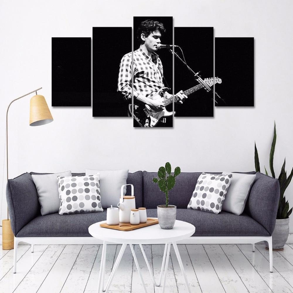 John Mayer Singing And Playing Guitar Celebrity Canvas Wall Art