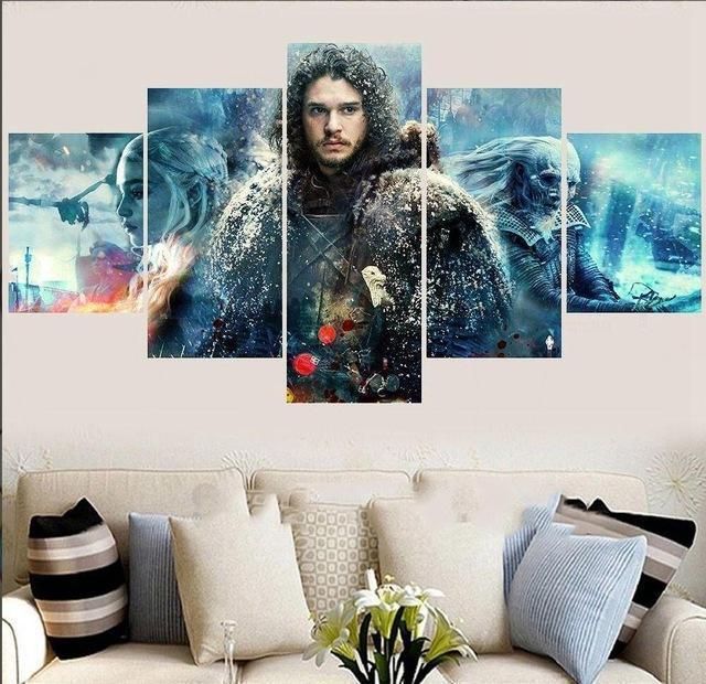 Jon Snow Game Of Thrones Movie Canvas Wall Art