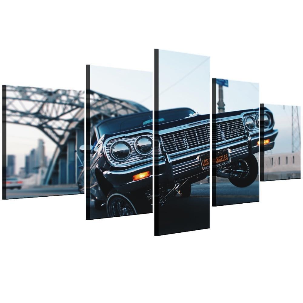 Jumping Car &amp;amp; Motor Canvas Wall Art
