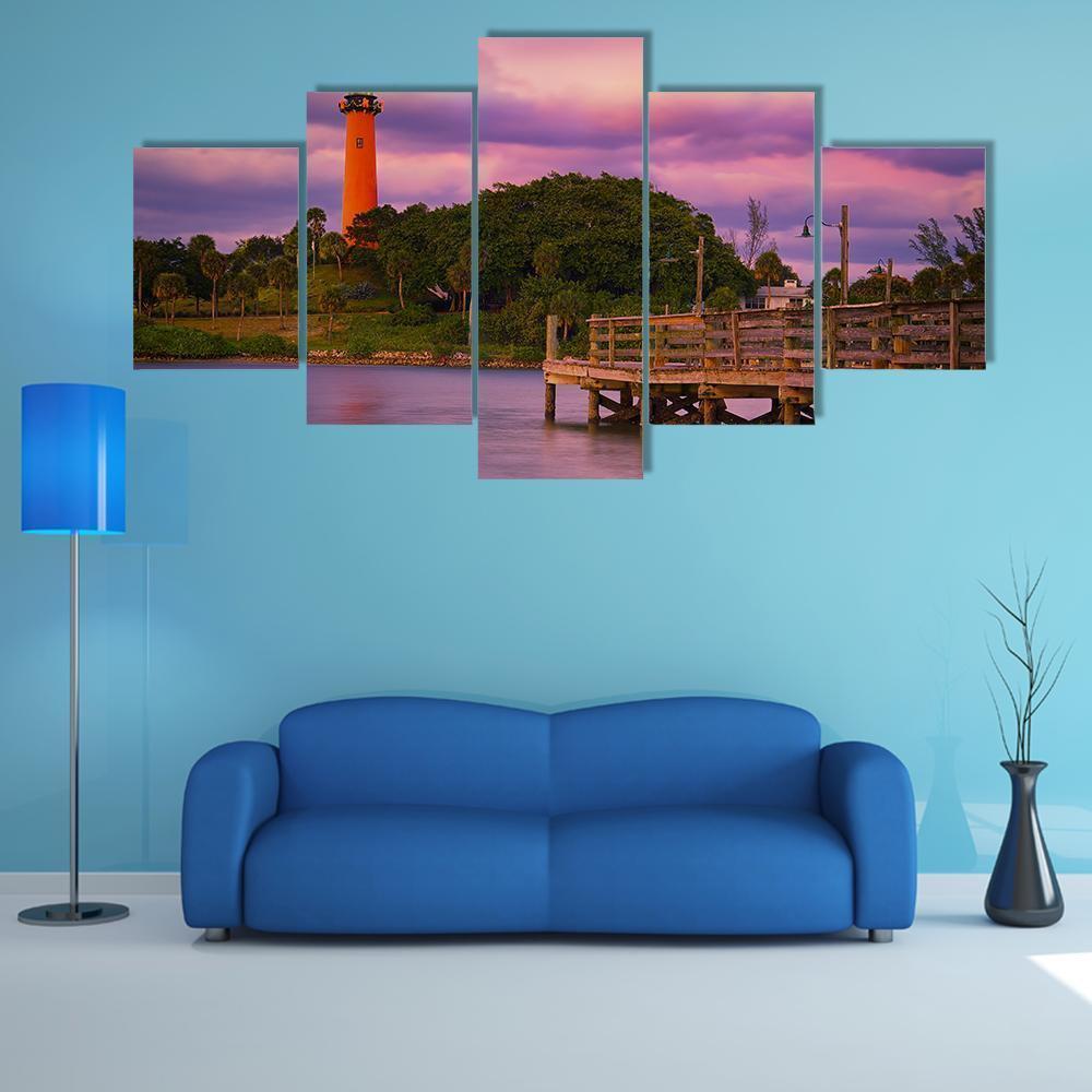 Jupiter Inlet Lighthouse Nature Canvas Wall Art